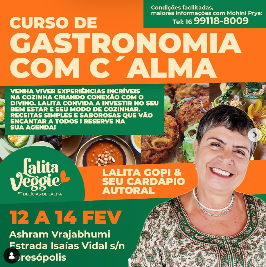 RJ-Curso de Culinária Vegetariana e Vegana com Lalita Gopi!